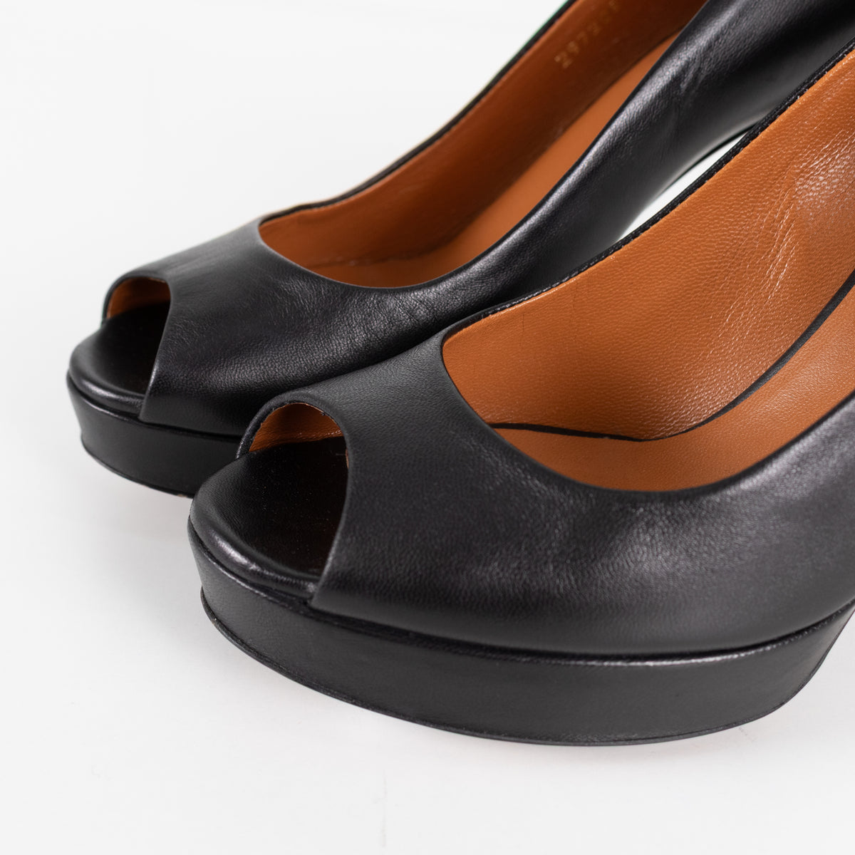 Gucci Black Open-Toe Wedge-Heeled Stilettos