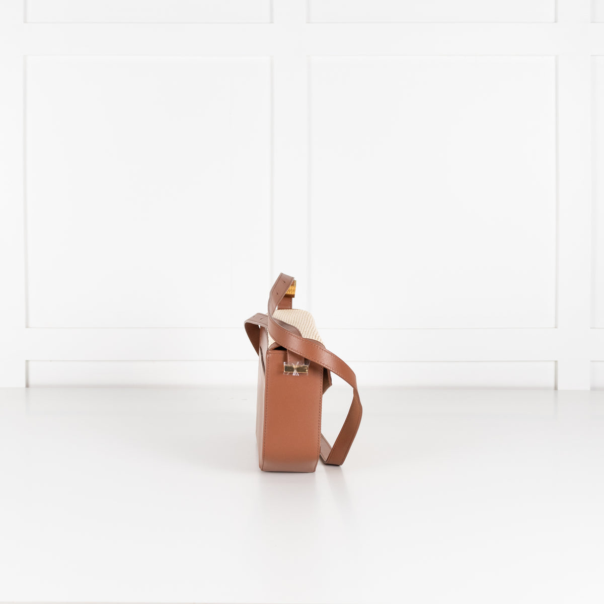 DeMellier The Vancouver Tan & Raffia Crossbody Bag
