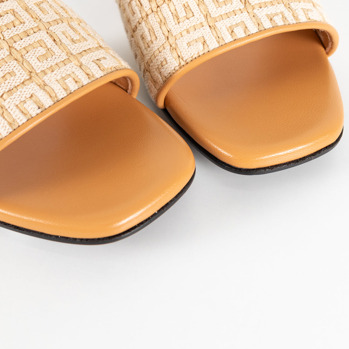 Givenchy Beige 4G Logo Embroidered Flat Sandals