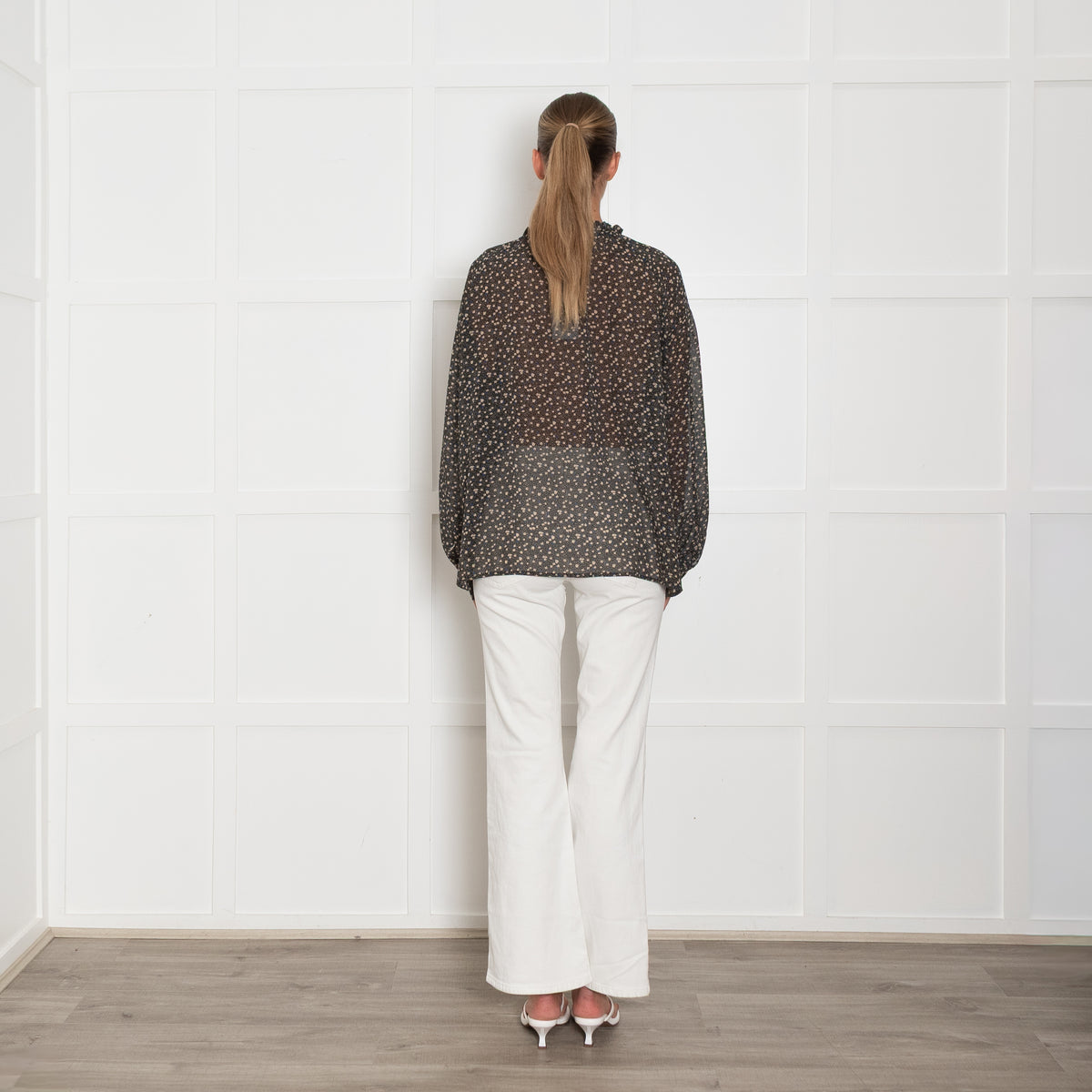 Second Female Khaki Ditsy Floral Print Top