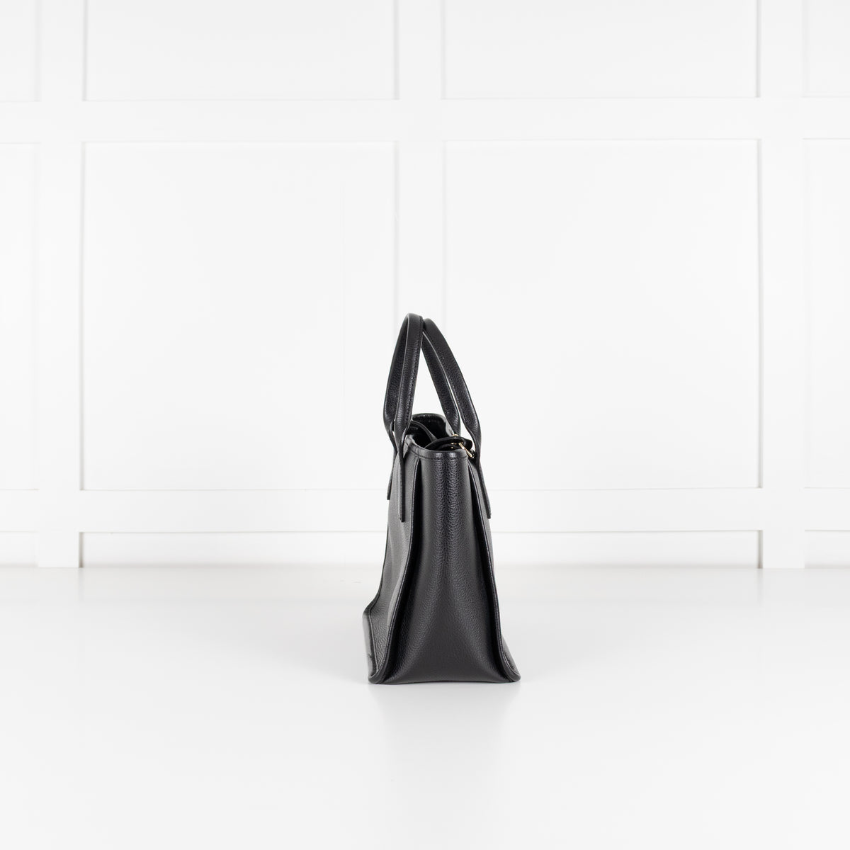 Longchamp Black Le Foulonne Leather Shoulder Tote Bag