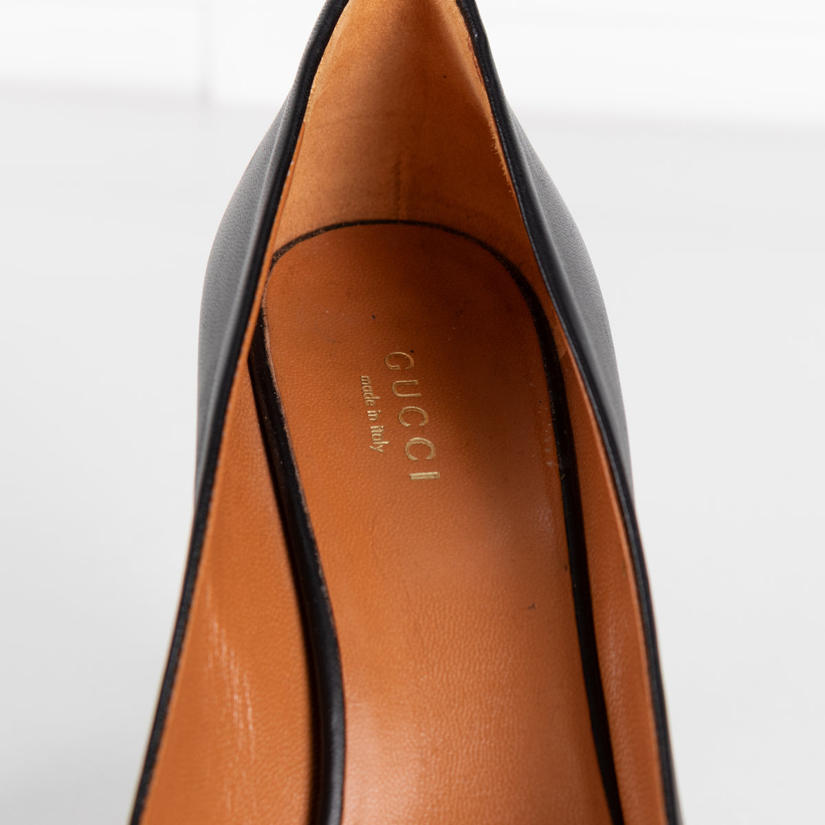 Gucci Black Open-Toe Wedge-Heeled Stilettos