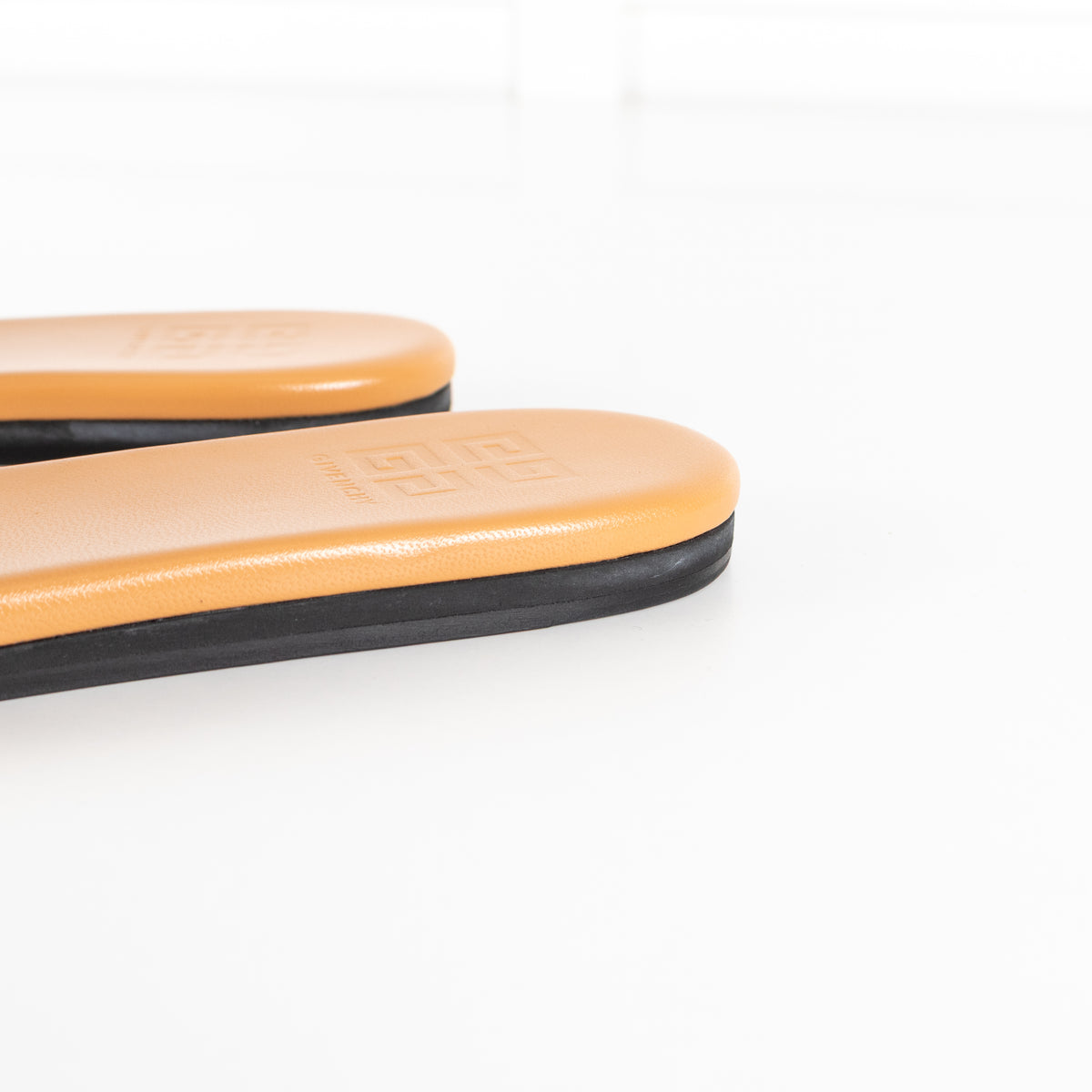 Givenchy Beige 4G Logo Embroidered Flat Sandals
