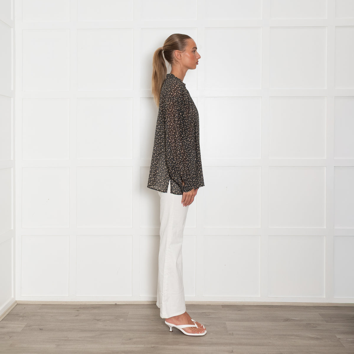 Second Female Khaki Ditsy Floral Print Top
