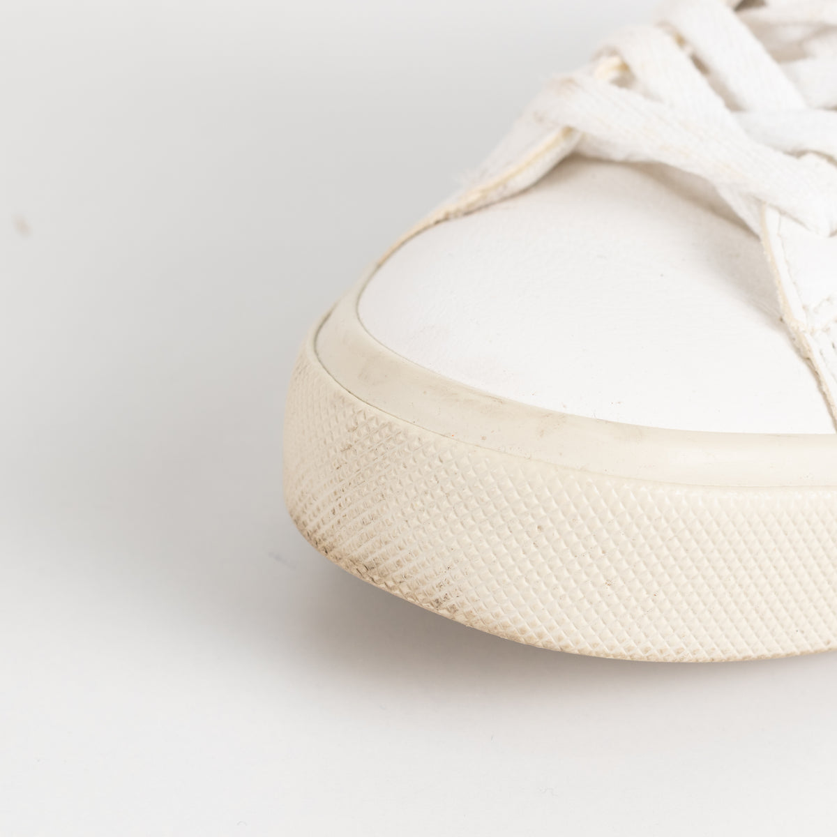 Veja White Leather Lace Up Trainers