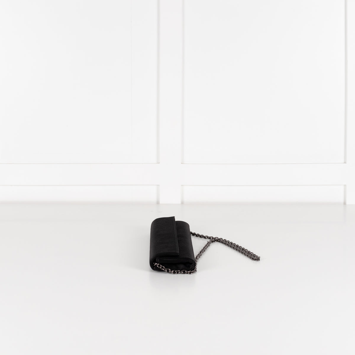 Talbot Runhof x Rodo Black Satin Flap Narrow Evening Bag