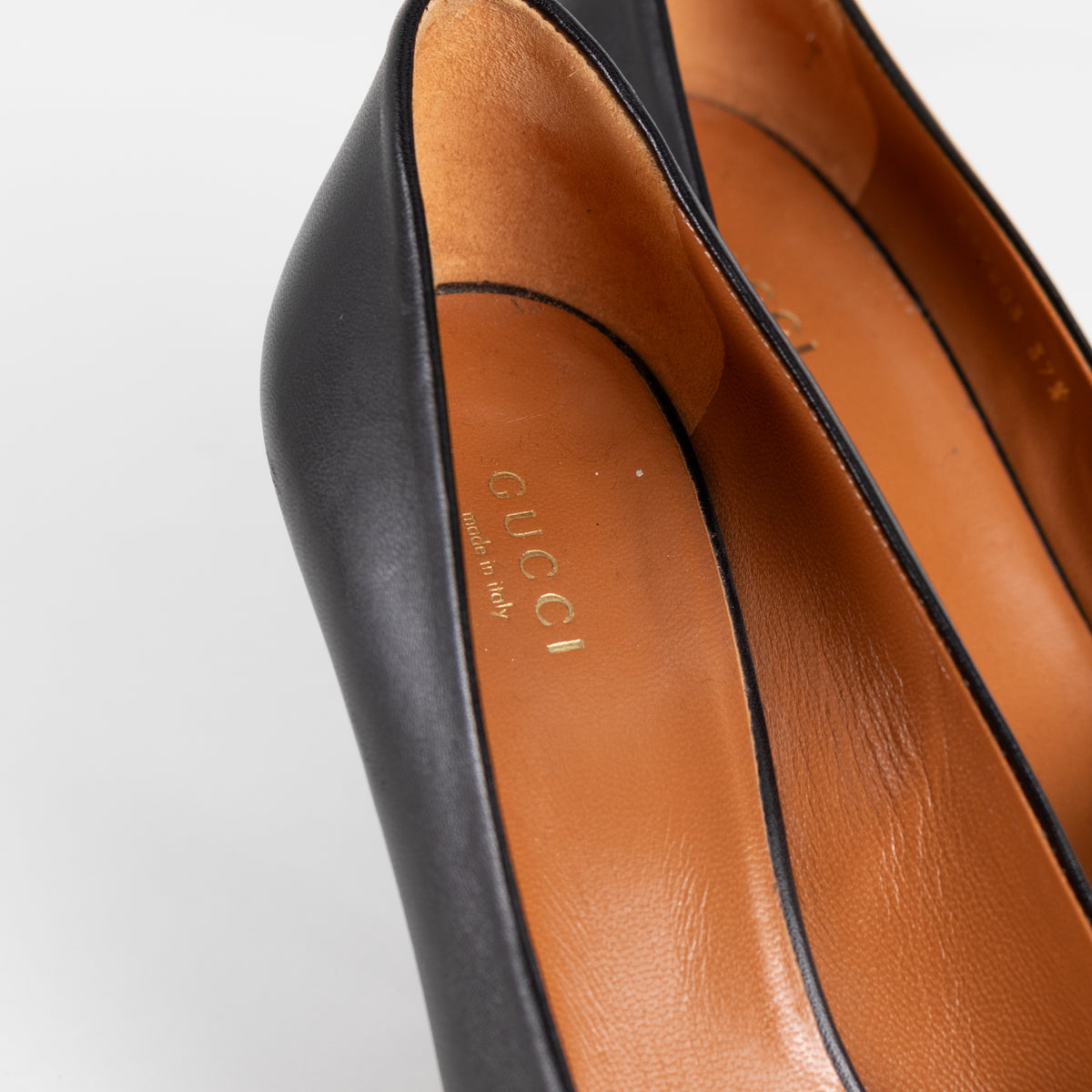 Gucci Black Open-Toe Wedge-Heeled Stilettos