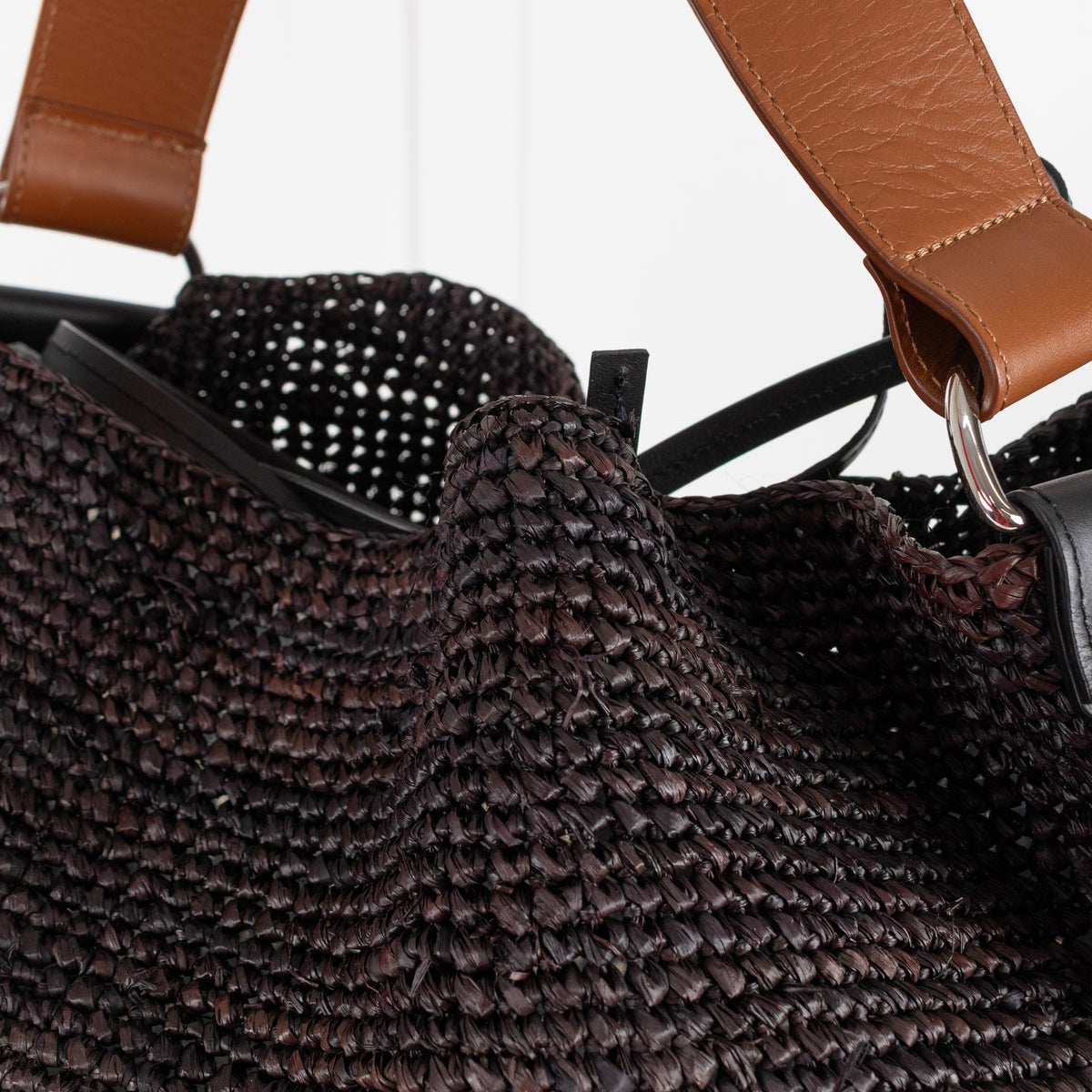 Isabel Marant Brown Raffia Bayia Bag