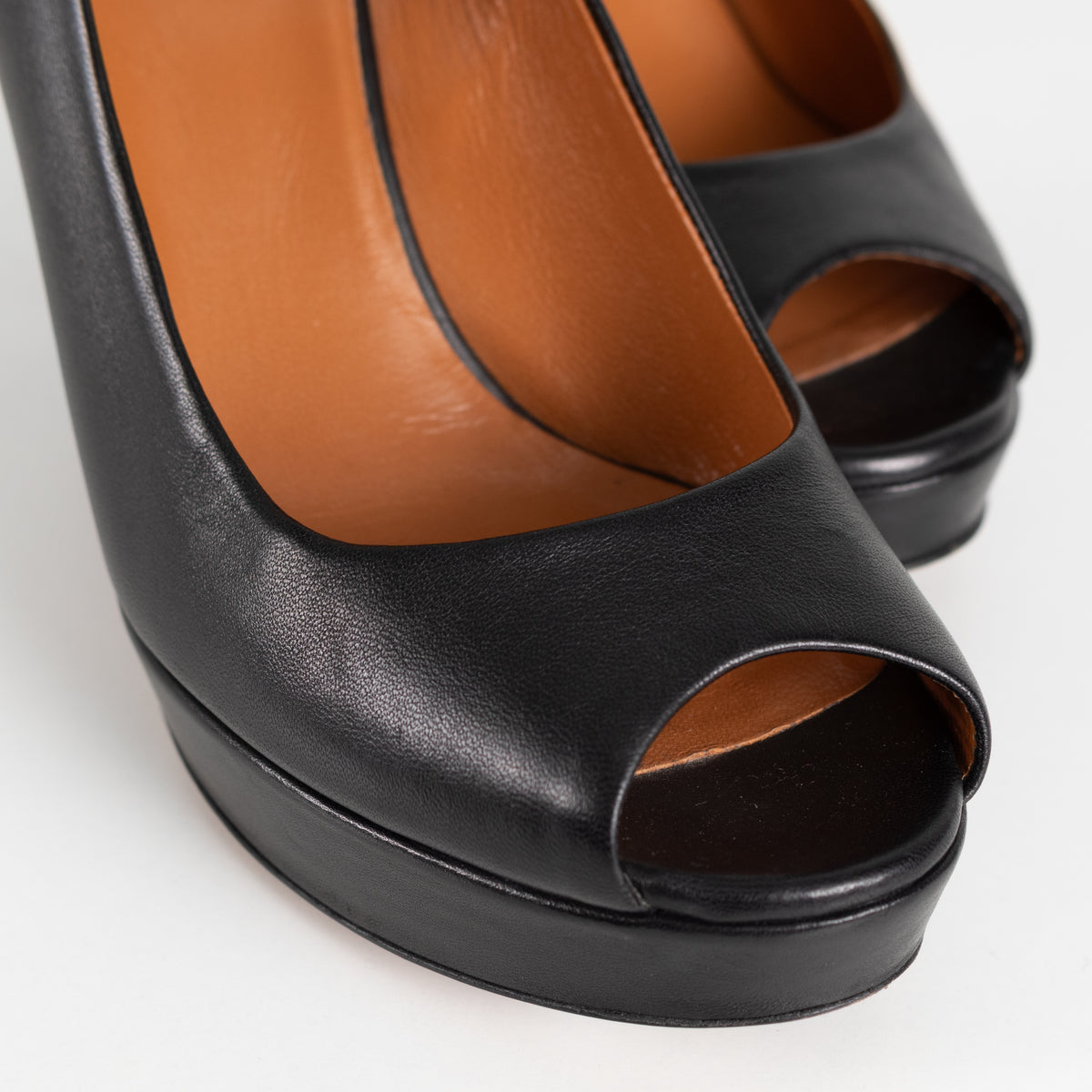 Gucci Black Open-Toe Wedge-Heeled Stilettos
