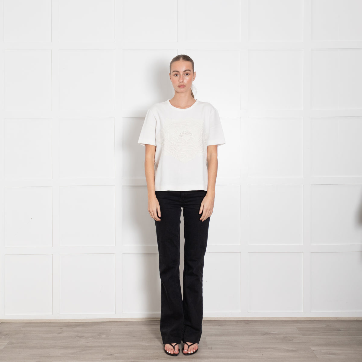 Stella McCartney White Embroidered Short Sleeve Top