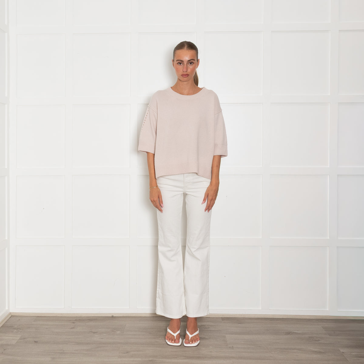 Dorothee Schumacher Pale Putty Pink Short Sleeve Cashmere Jumper