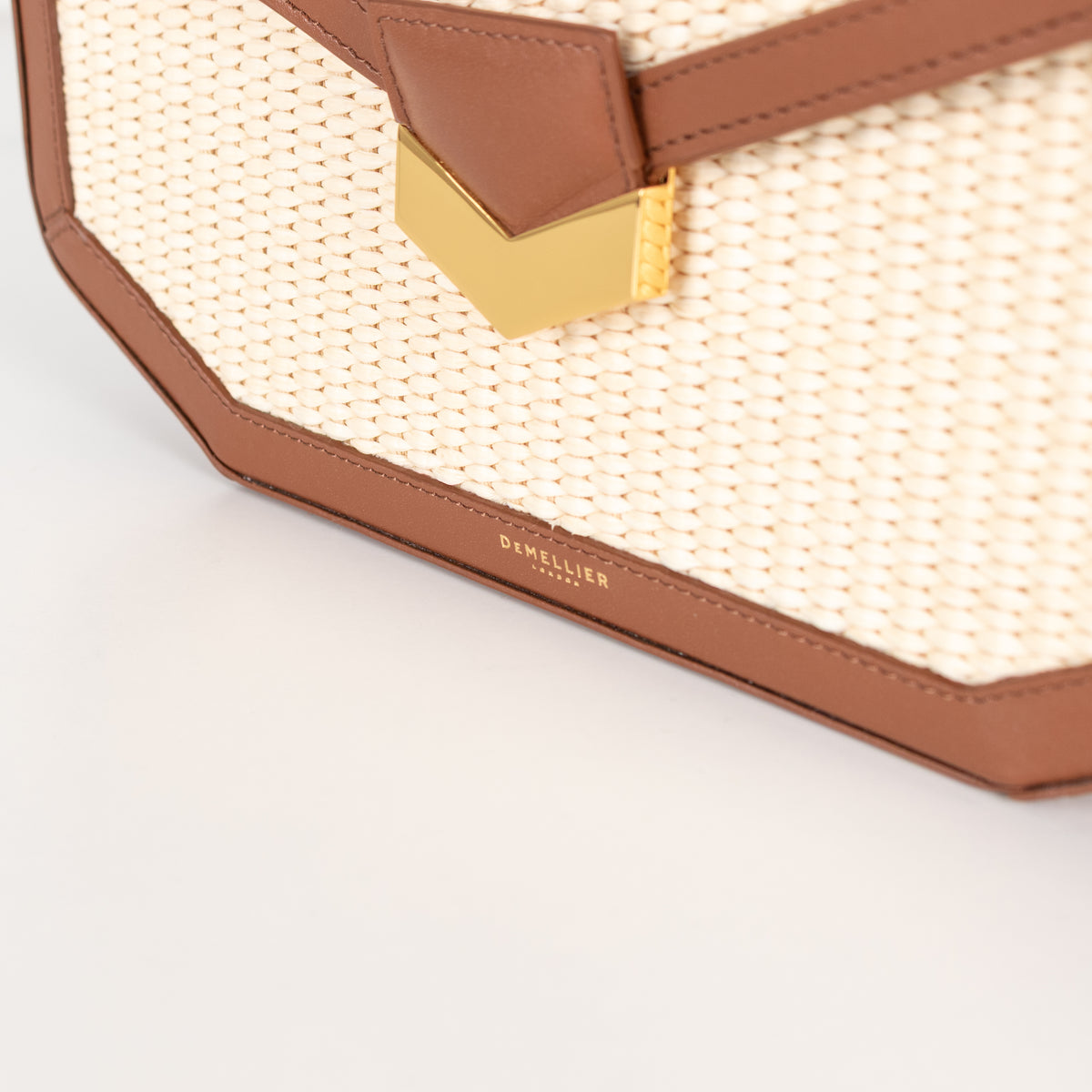 DeMellier The Vancouver Tan & Raffia Crossbody Bag