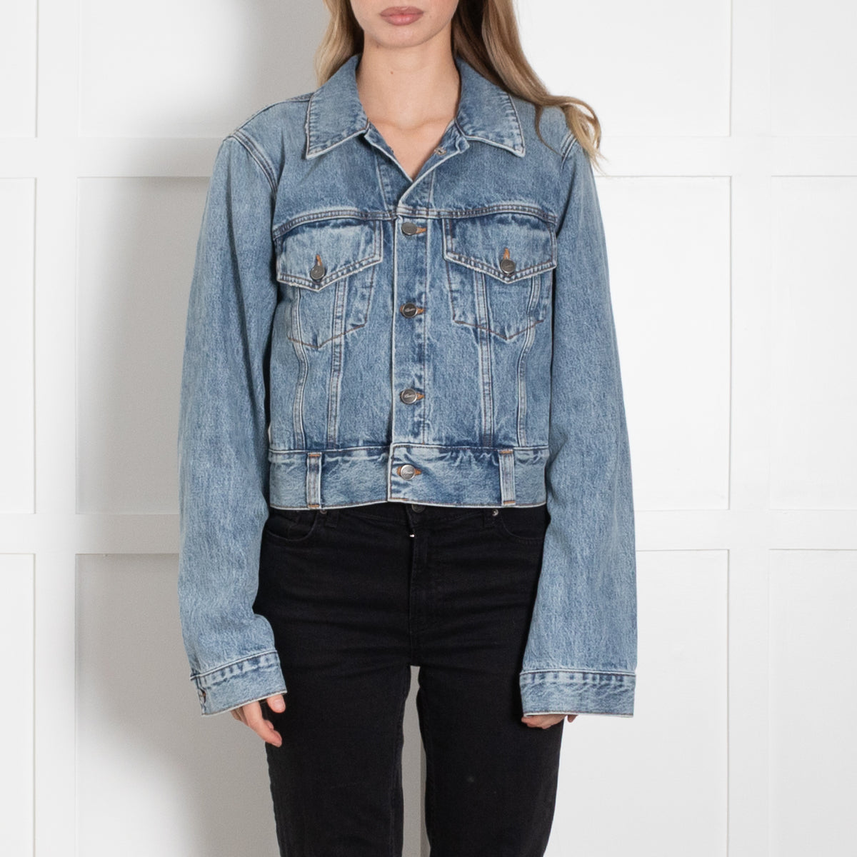 Khaite Blue Denim Short Jacket