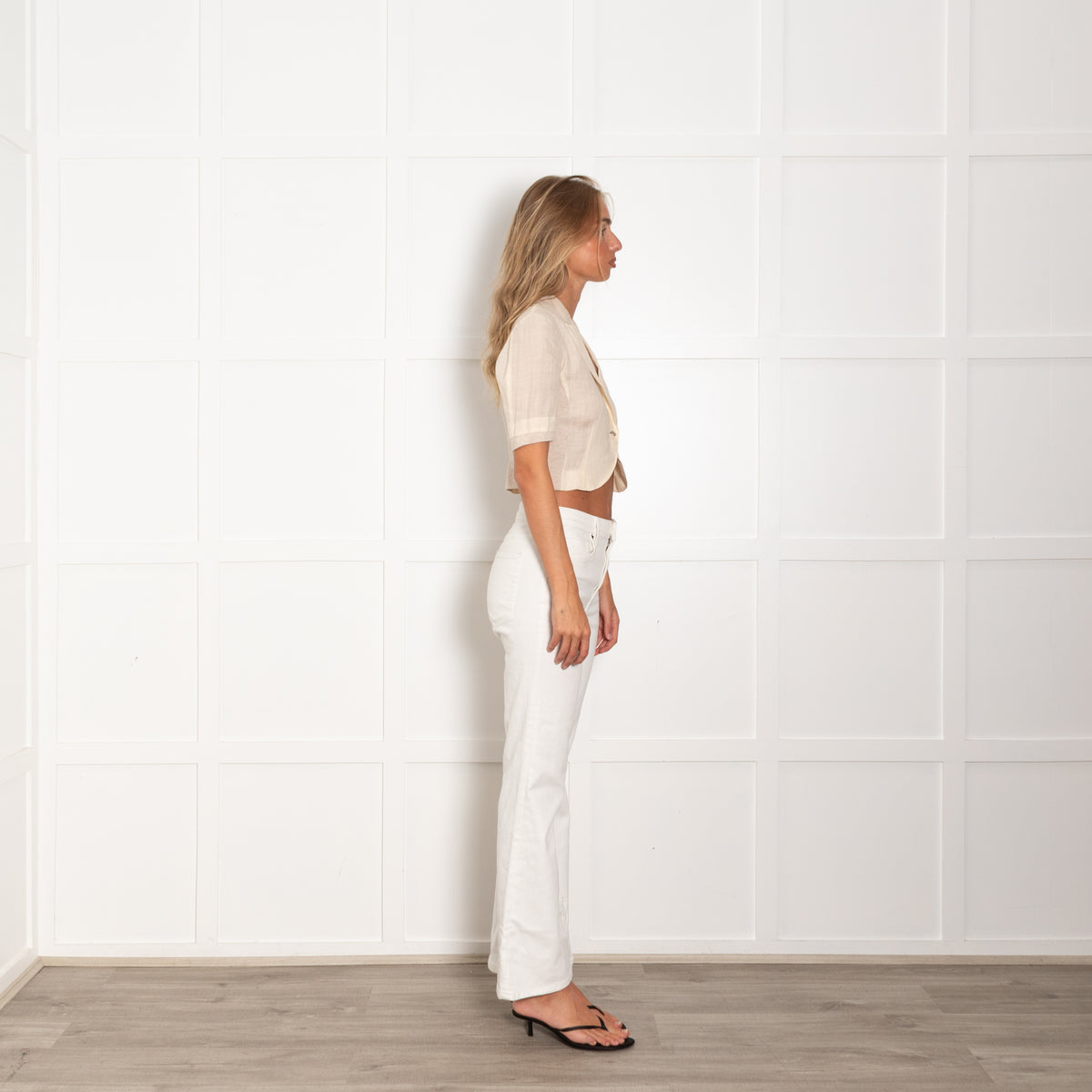 Brunello Cucinelli Beige Short Sleeve Cropped Jacket