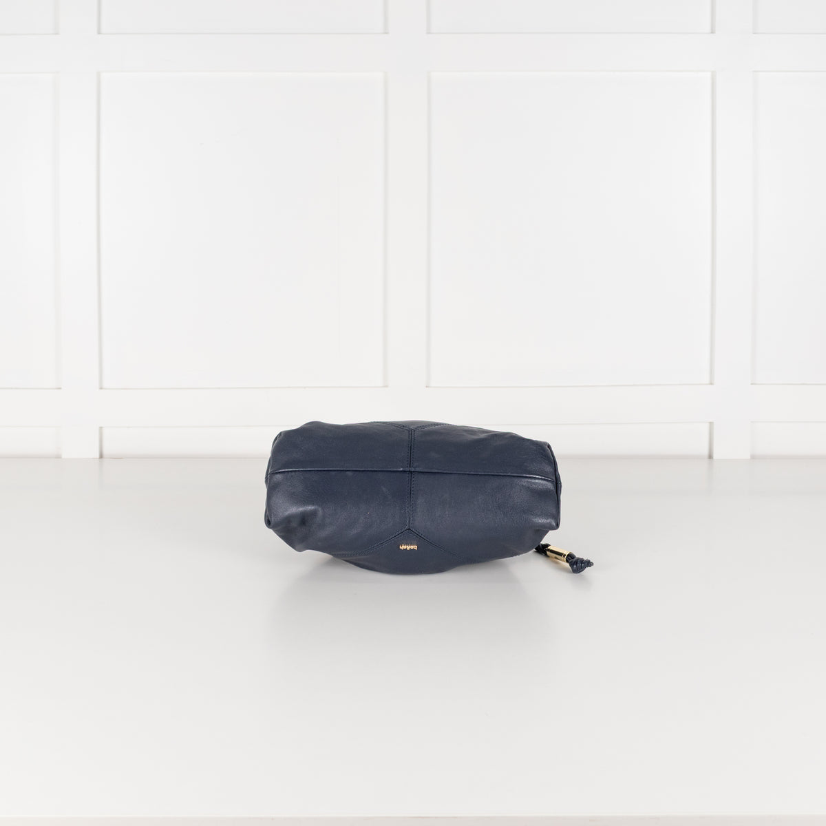 Ba&sh Navy Mini June Leather Crossbody Bag