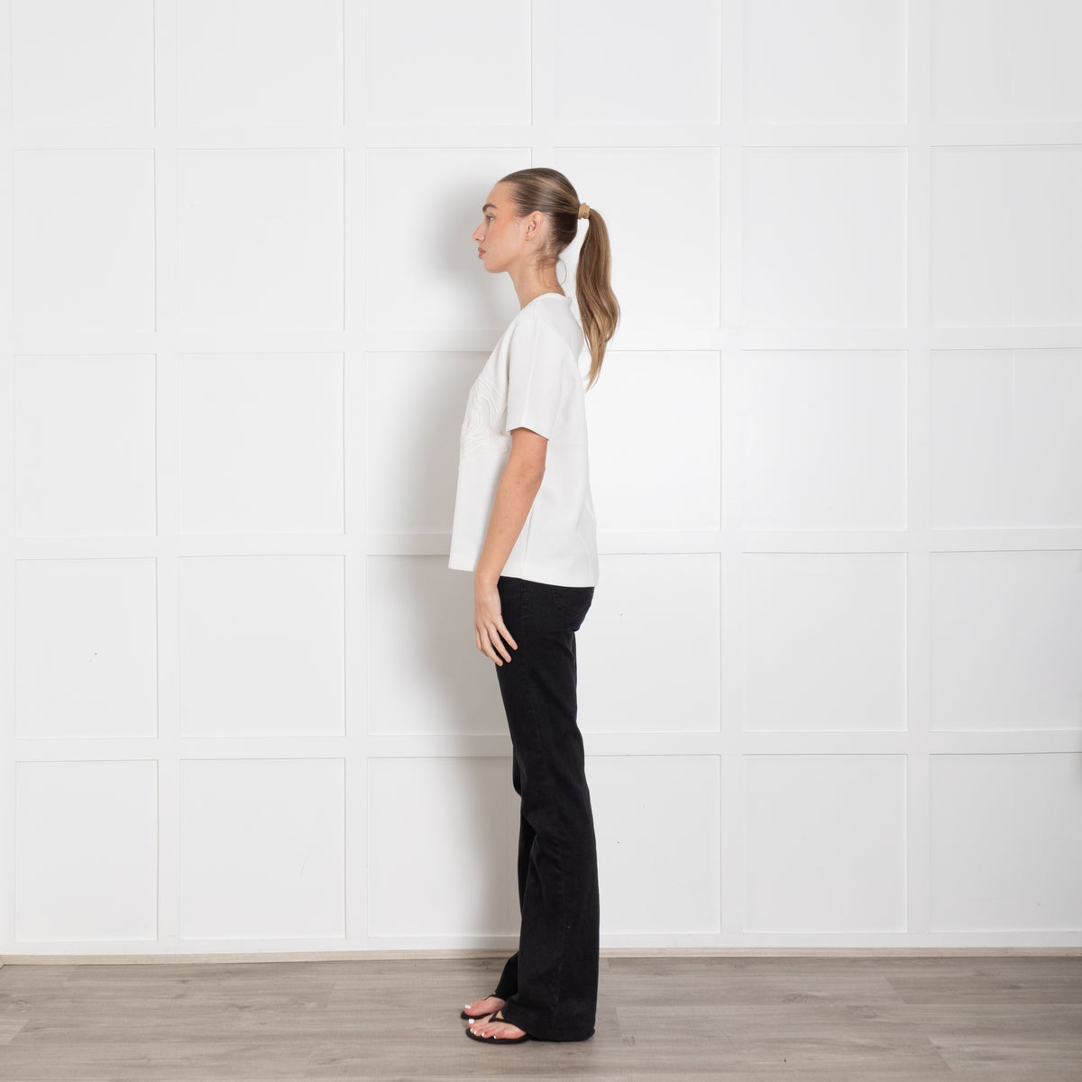 Stella McCartney White Embroidered Short Sleeve Top