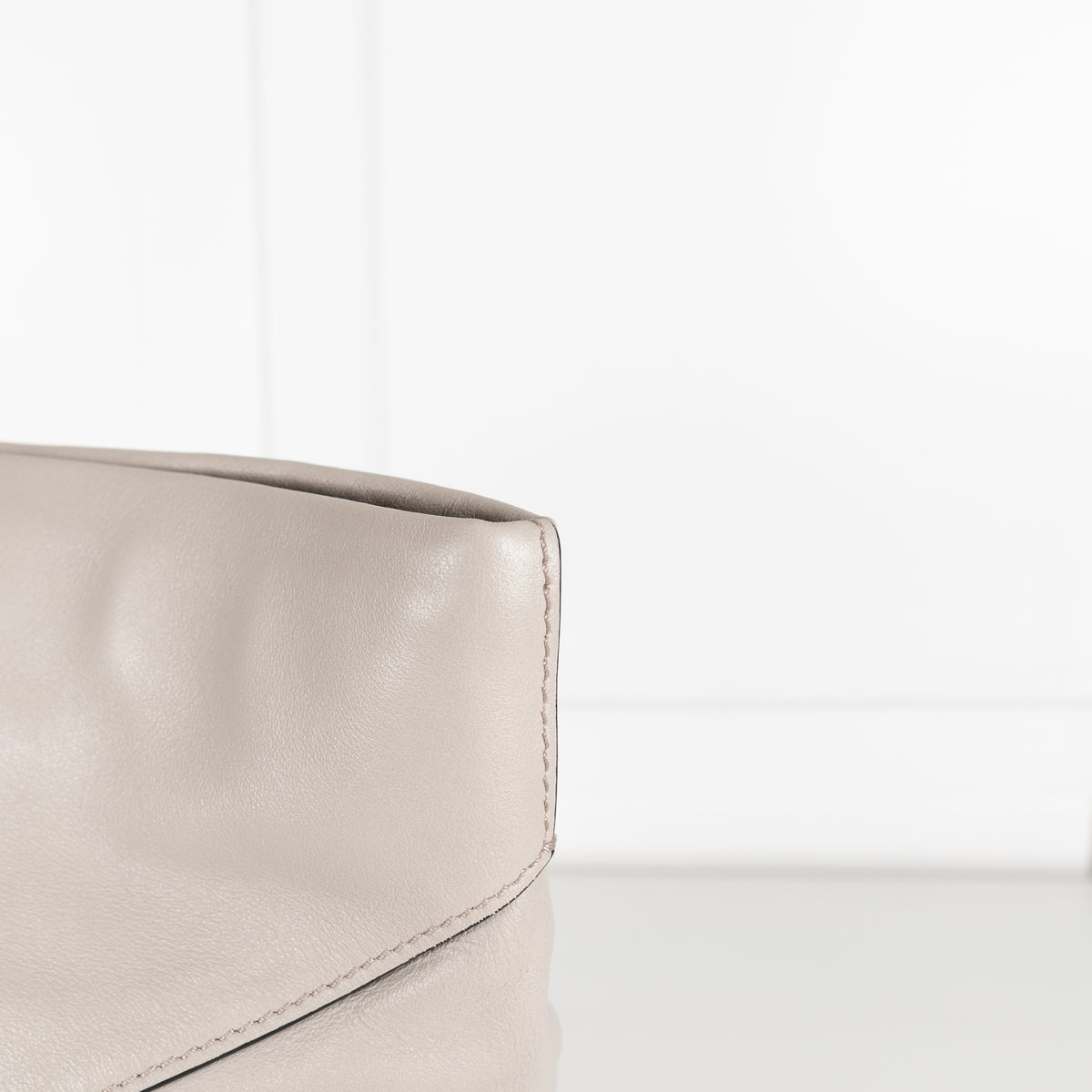 Lancel Grey Smooth Leather Top Handle Tote Bag