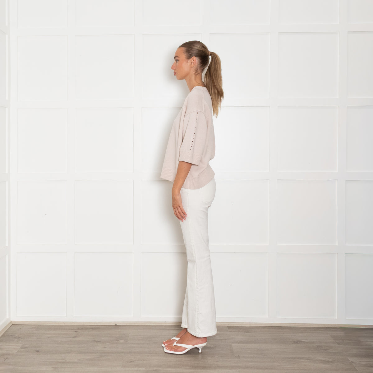 Dorothee Schumacher Pale Putty Pink Short Sleeve Cashmere Jumper