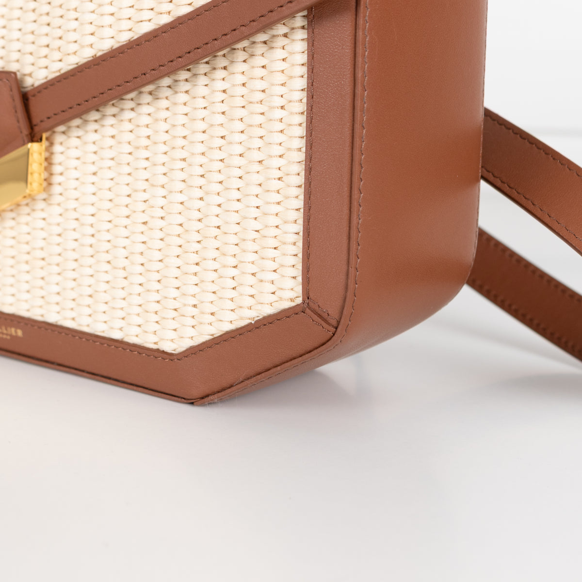 DeMellier The Vancouver Tan & Raffia Crossbody Bag