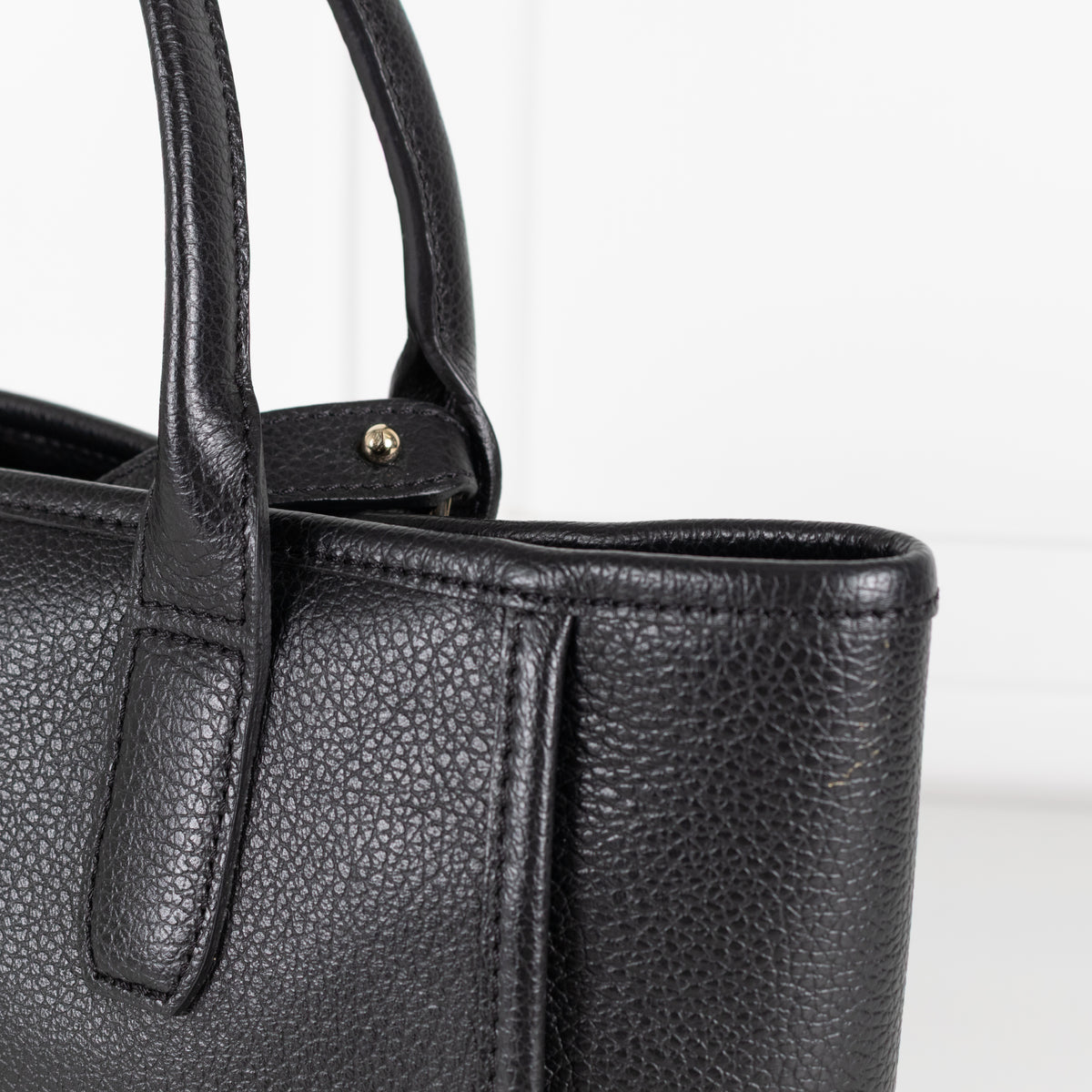 Longchamp Black Le Foulonne Leather Shoulder Tote Bag