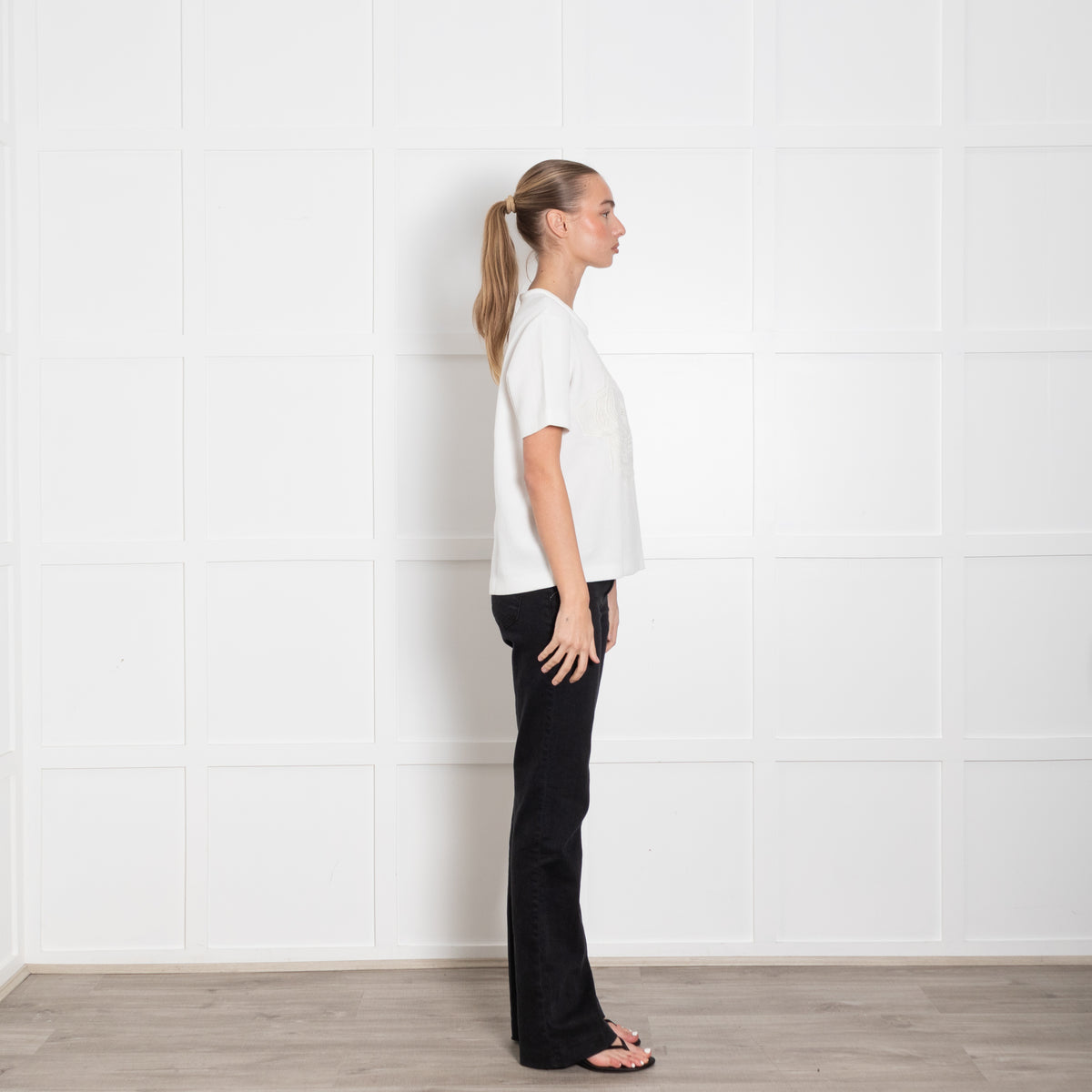 Stella McCartney White Embroidered Short Sleeve Top