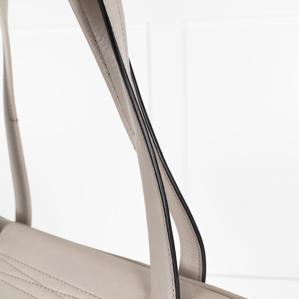 Lancel Grey Smooth Leather Top Handle Tote Bag