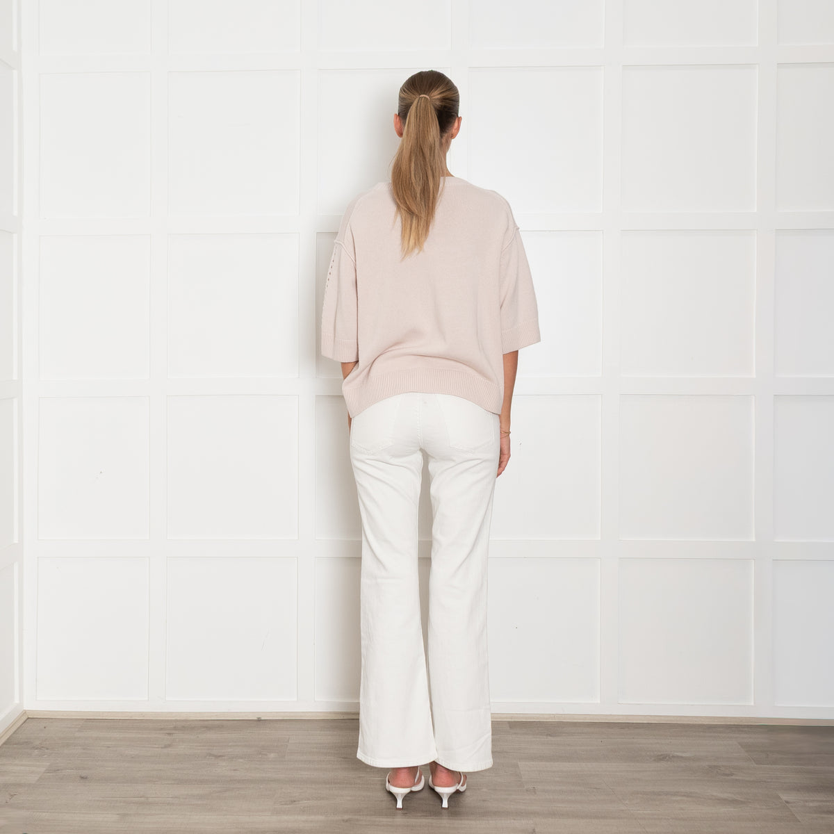 Dorothee Schumacher Pale Putty Pink Short Sleeve Cashmere Jumper