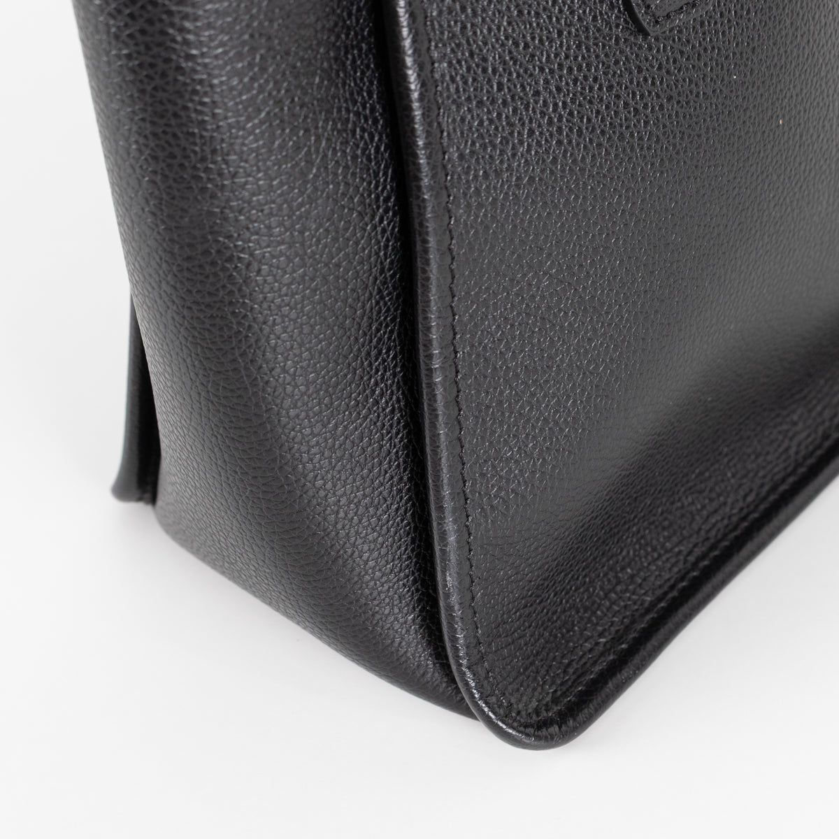 Longchamp Black Le Foulonne Leather Shoulder Tote Bag