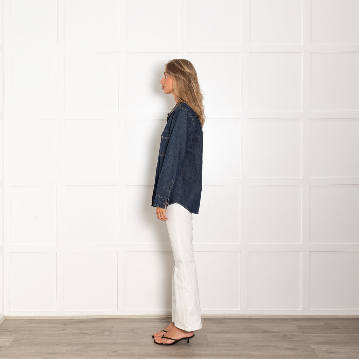 By Iris Dark Navy Blue Denim Long Shirt