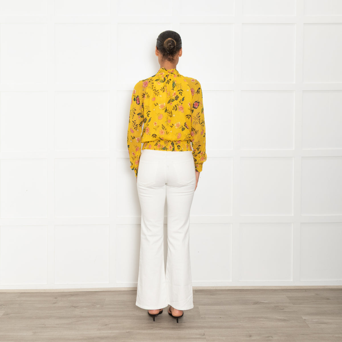 Kooples X Sport Yellow Green Floral Cropped Top