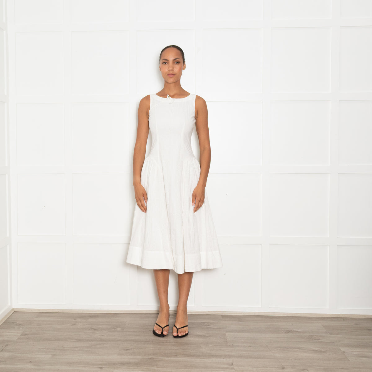 For Love & Lemons White Broderie Anglaise Sleeveless Dress
