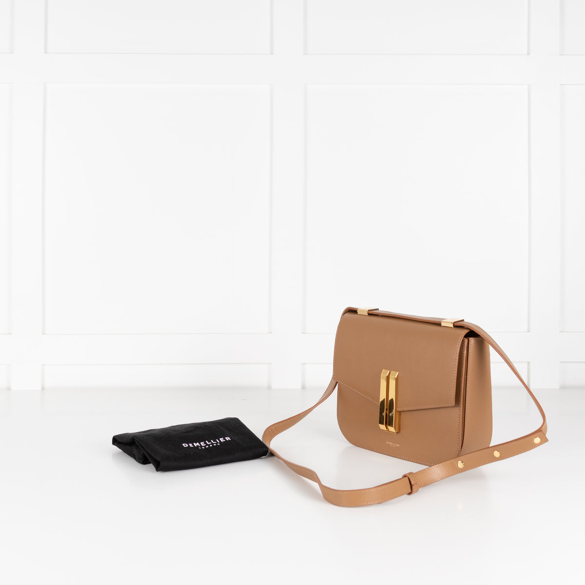 Demellier The Vancouver Toffee Leather Crossbody Bag