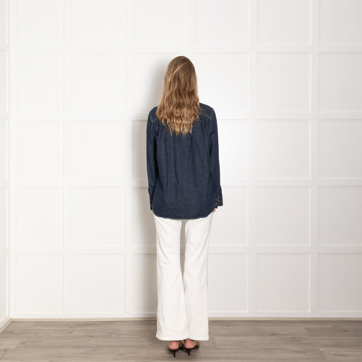 By Iris Dark Navy Blue Denim Long Shirt