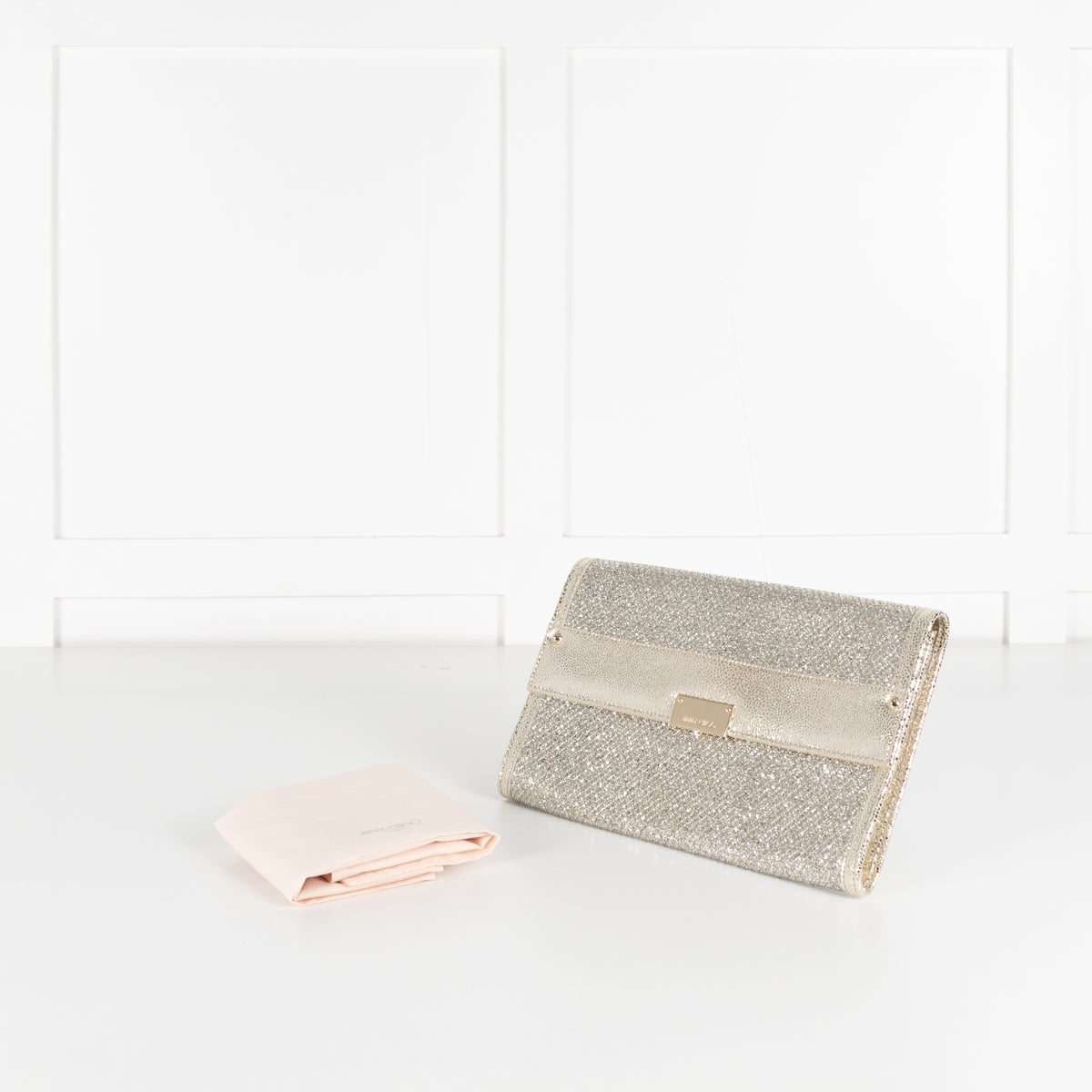 Jimmy Choo Silver and Gold Fold Over Clutch