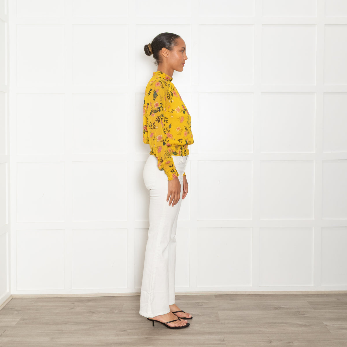 Kooples X Sport Yellow Green Floral Cropped Top