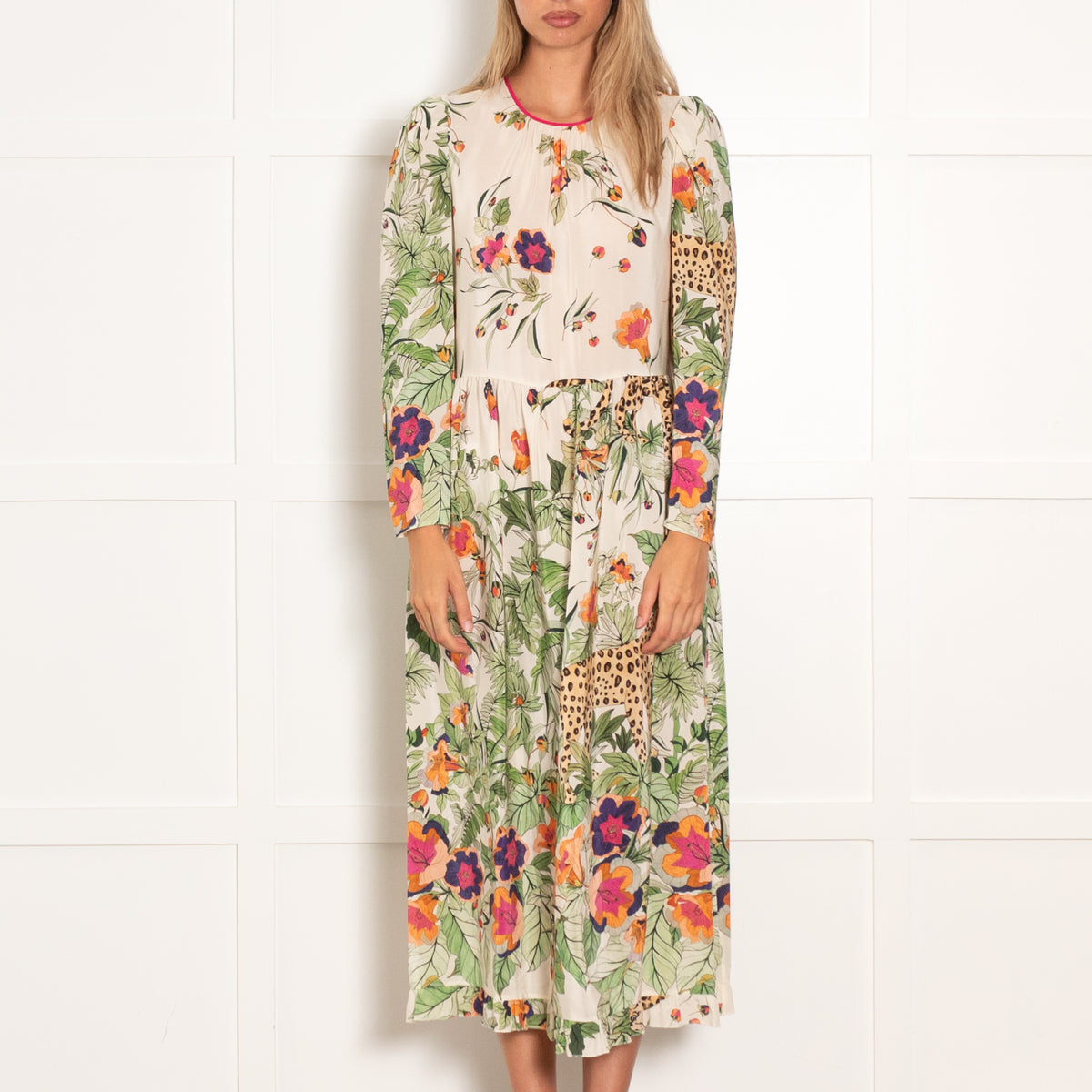 Red Valentino Cream Floral Print Midi Dress