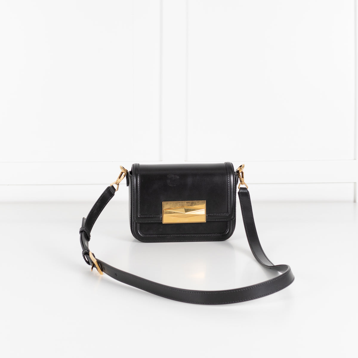 Jimmy Choo Black Leather Diamond Leather Crossbody Bag