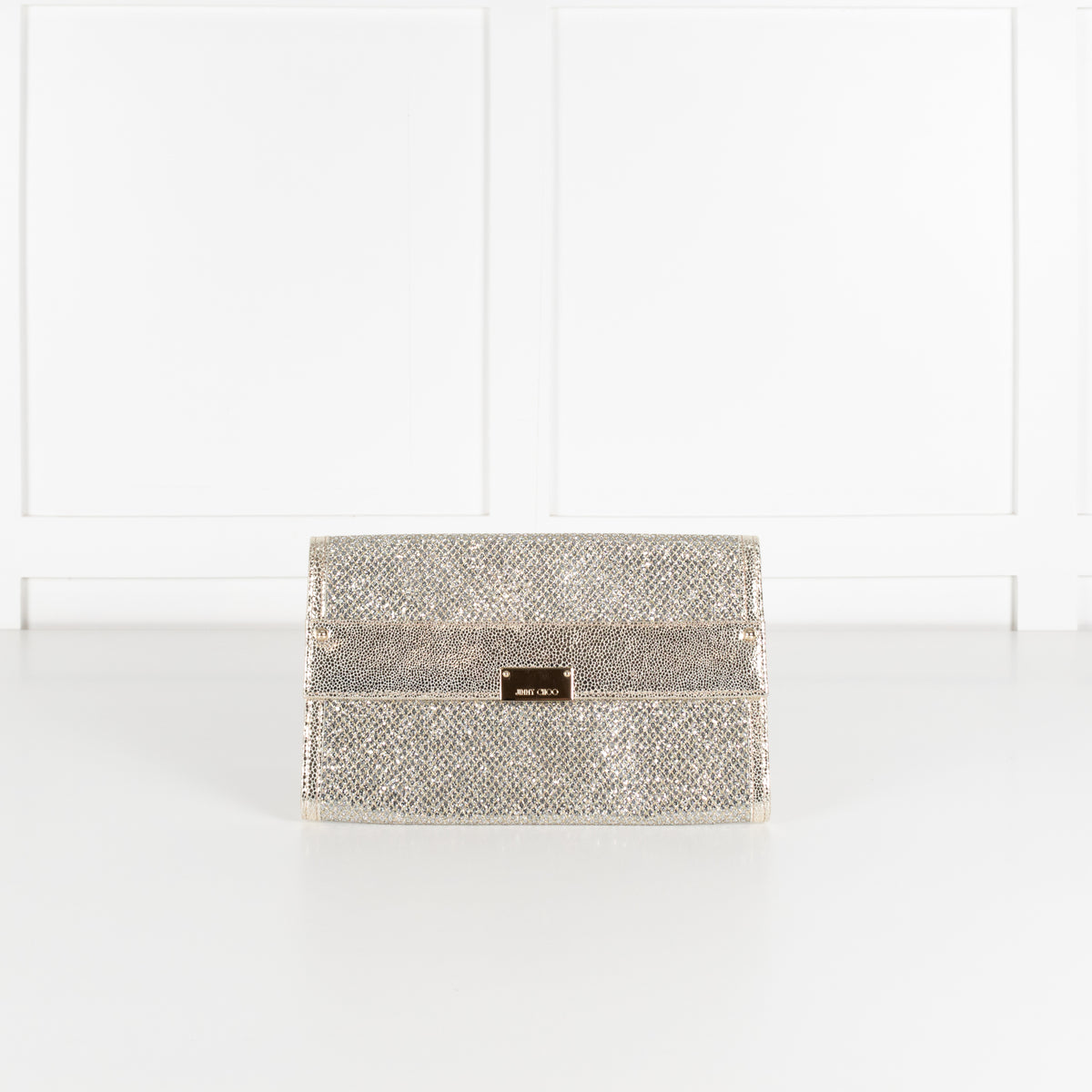 Jimmy Choo Silver and Gold Fold Over Clutch