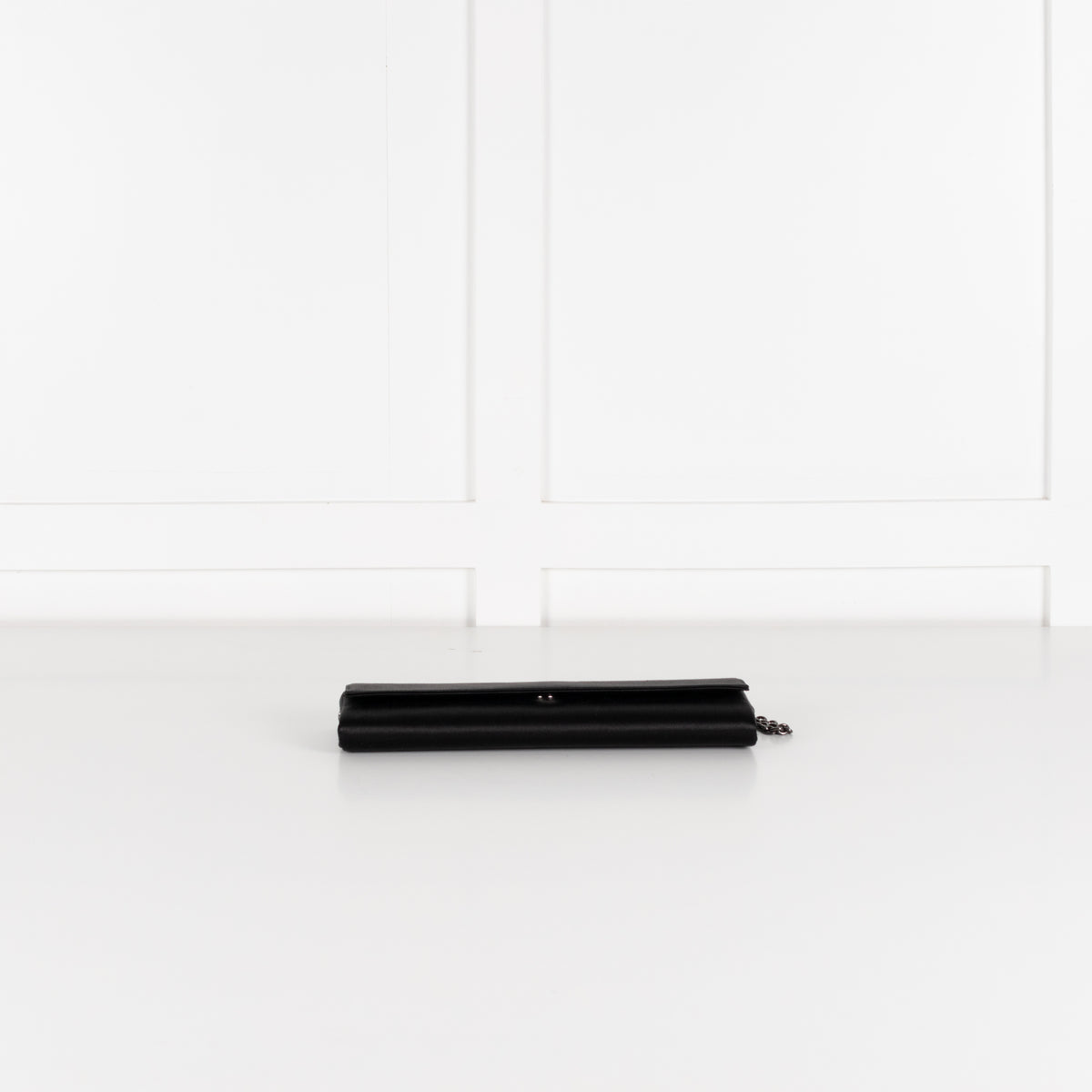 Talbot Runhof x Rodo Black Satin Flap Narrow Evening Bag