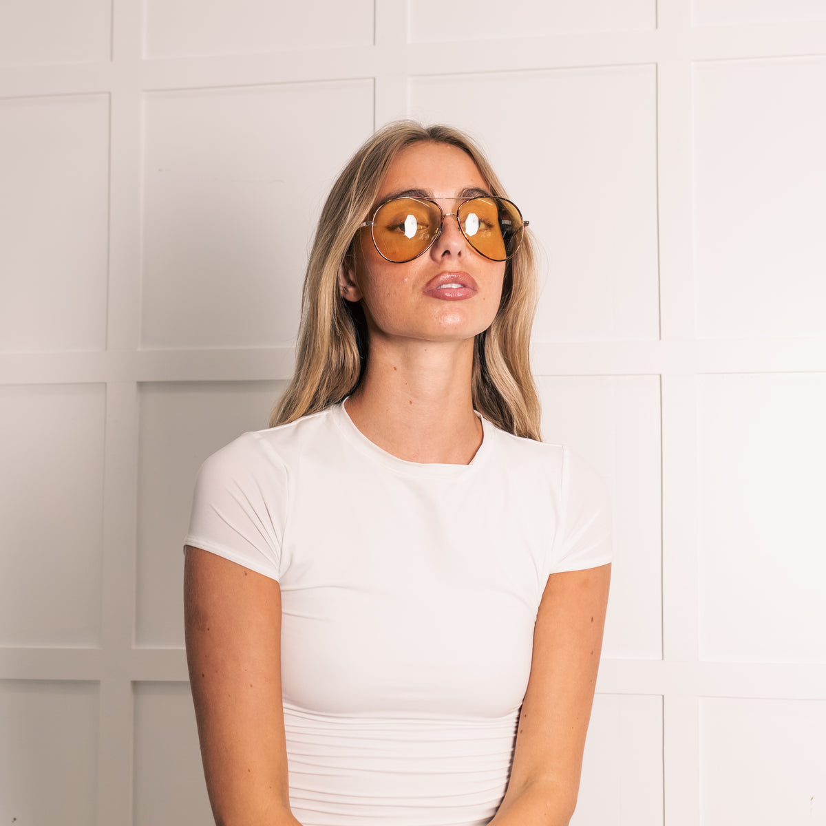 Linda Farrow Titanium Tortoise Shell Aviator with Green Lens
