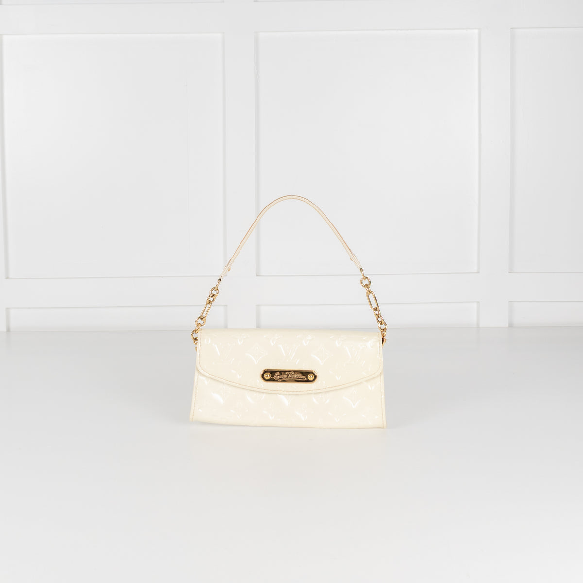 Louis Vuitton Cream Monogram Vernis Sunset Boulevard Shoulder Bag