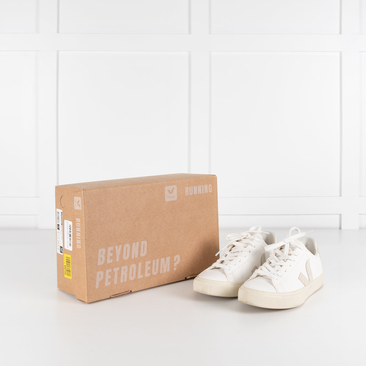 Veja White Leather Lace Up Trainers