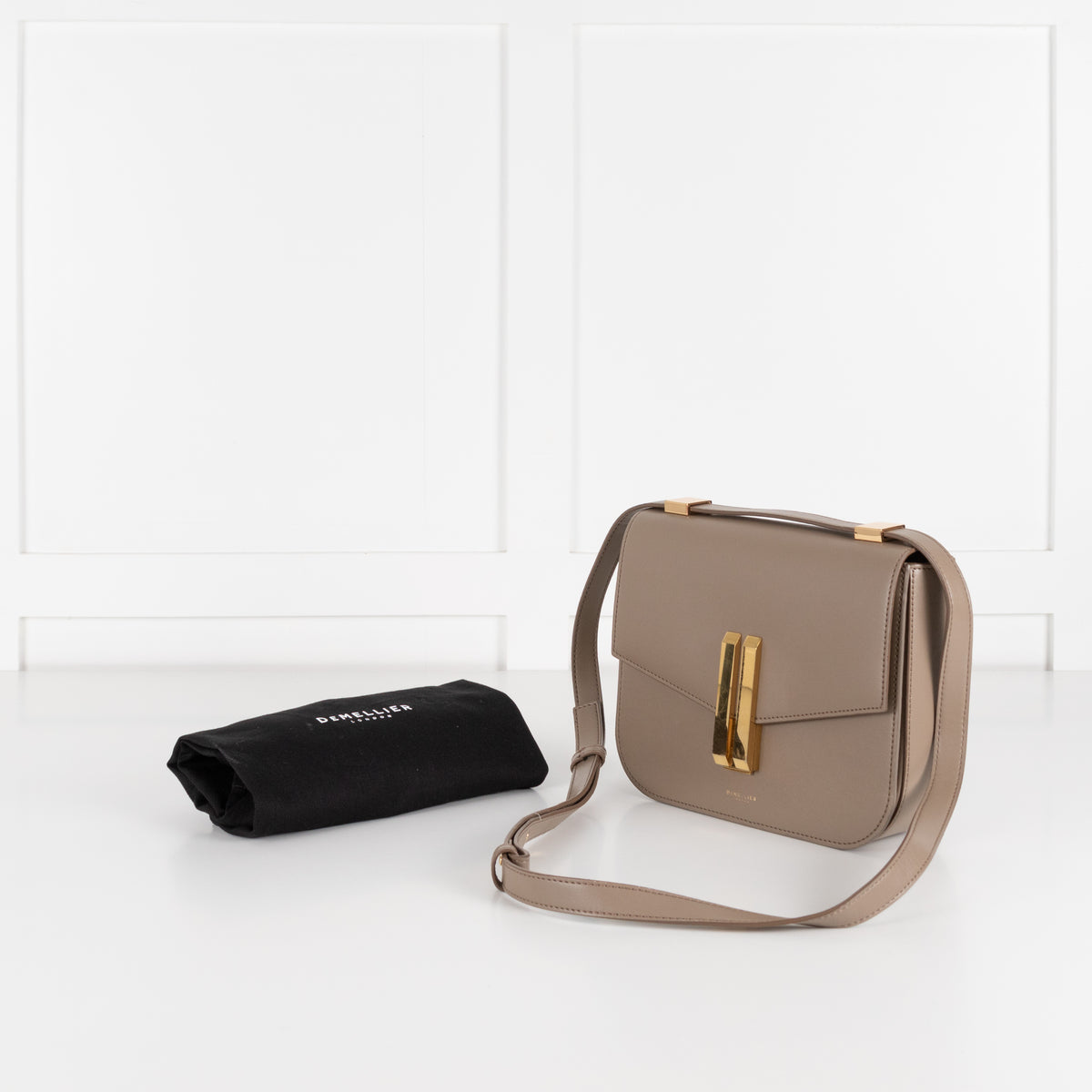 DeMellier The Vancouver Taupe Leather Crossbody Bag