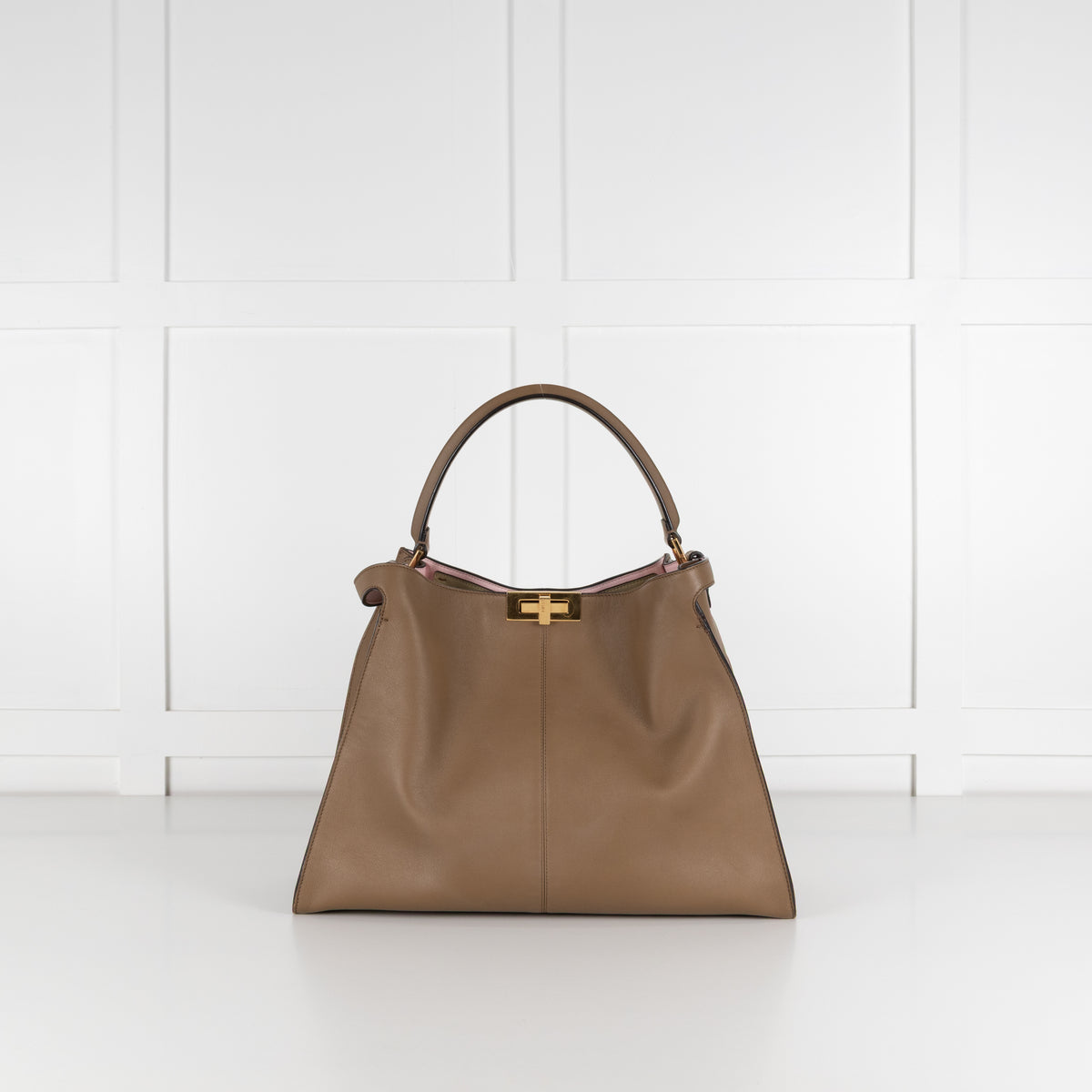 Fendi Peekaboo Light Brown X-Light Leather Handbag