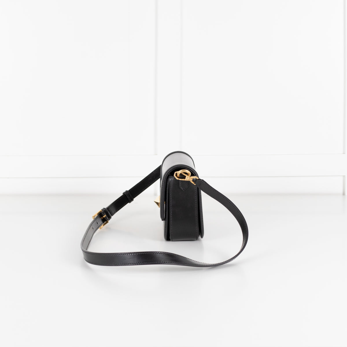 Jimmy Choo Black Leather Diamond Leather Crossbody Bag