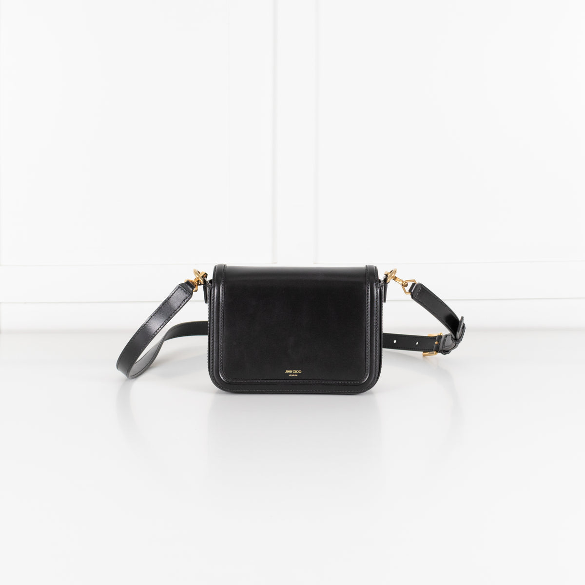 Jimmy Choo Black Leather Diamond Leather Crossbody Bag