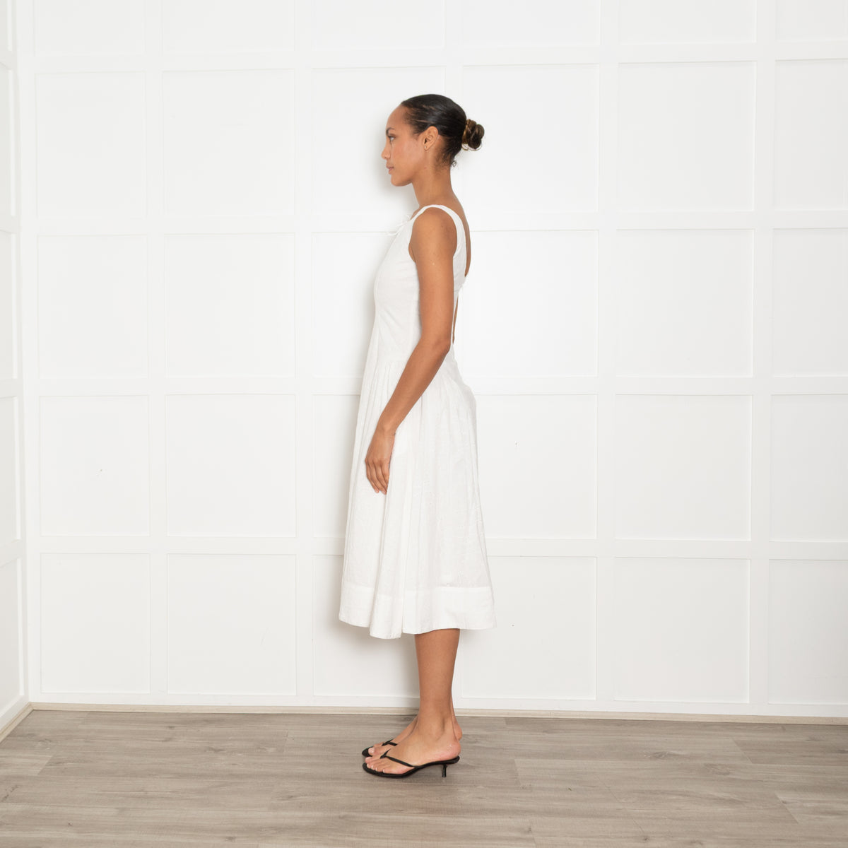 For Love & Lemons White Broderie Anglaise Sleeveless Dress