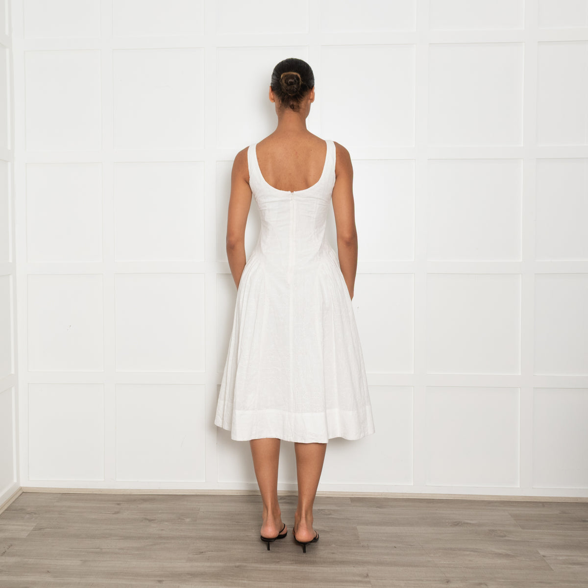 For Love & Lemons White Broderie Anglaise Sleeveless Dress