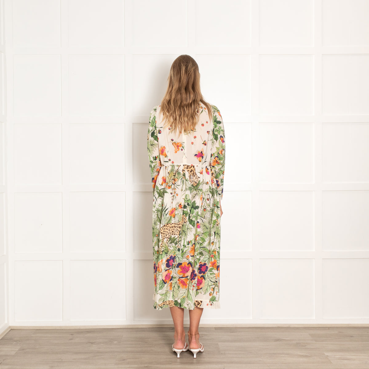 Red Valentino Cream Floral Print Midi Dress