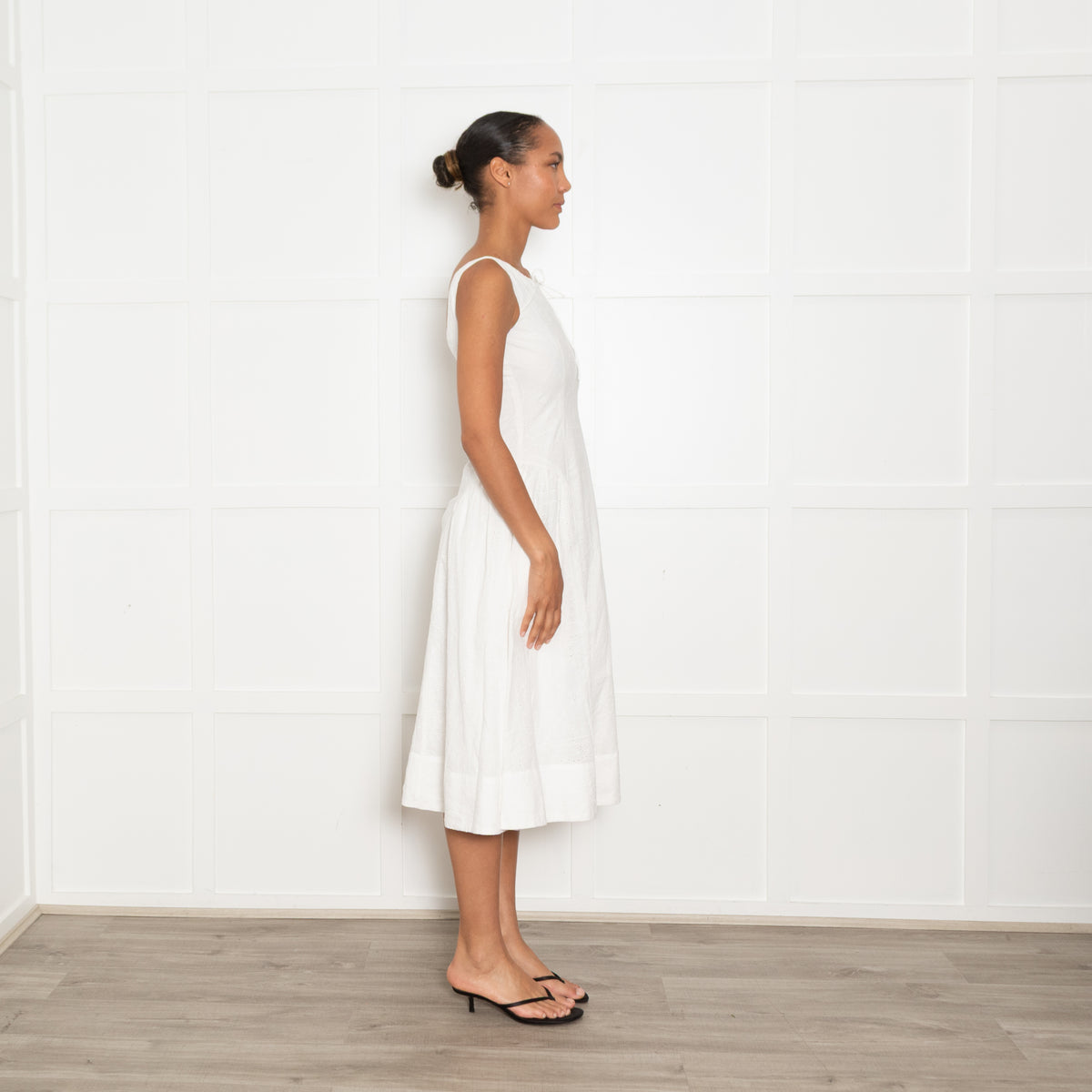 For Love & Lemons White Broderie Anglaise Sleeveless Dress